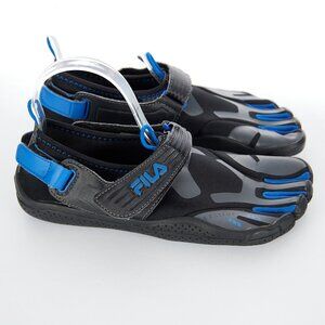 FILA EZSLIDE Skele Toes Water Shoes Black Blue Barefoot Unisex Size 7